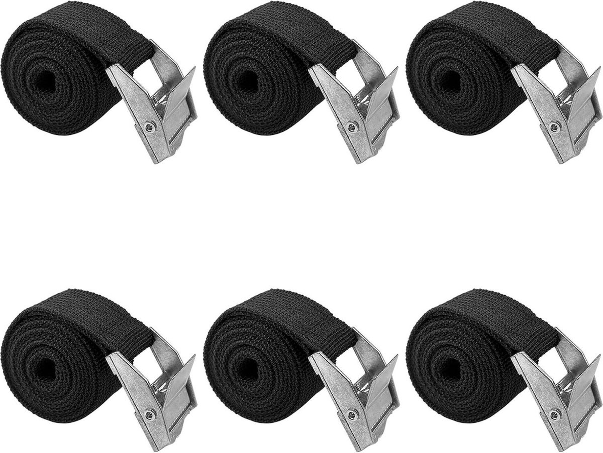 100 cm 6 stuks spanbanden kort zinkratel 250 kg sjorband robuuste verstelbare sjorbanden - bagagepakketten surfboard camping fietsendrager Spanbanden met ratel