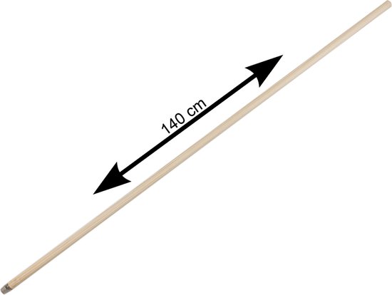 Buemag Bezemsteel universeel - hout - 140 cm - D24 mm - schroefdraad uiteinde - extra lang van Buemag — afbeelding 2