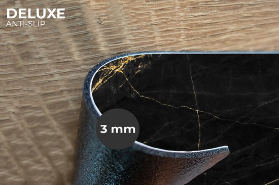 Set de table - Marbre - Zwart - Or - Chic - 45x30 cm - 6 pièces