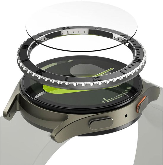 Ringke Bezel Styling Tempered Glass Geschikt voor Samsung Galaxy Watch 7 40MM RVS. bol