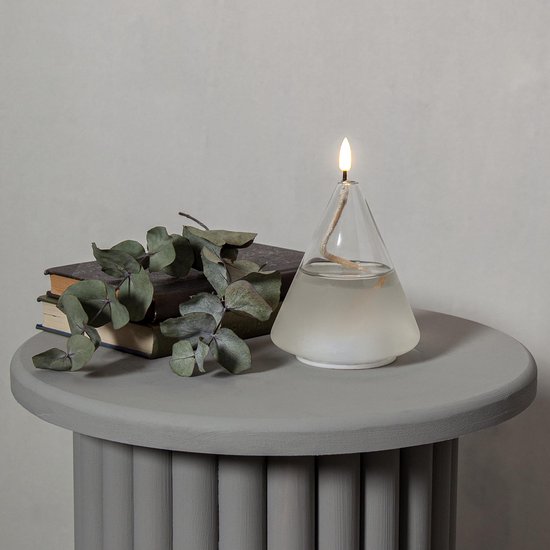 Star Trading Vlamdrijver, kegelvorm, glas, transparante was, olielamp ontwerp, warm wit, LED, timer, 15,5 cm — afbeelding 3