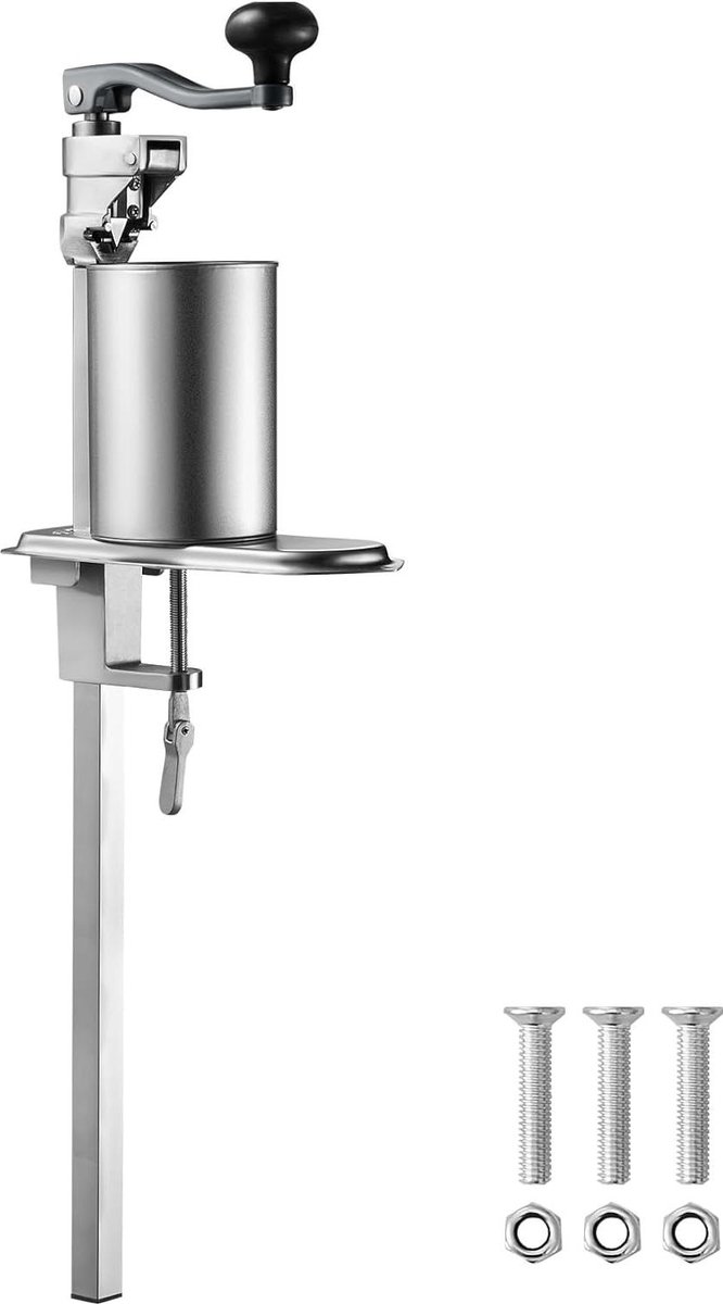 Commerciële blikopener- tafelklemopener voor grote blikken- heavy-duty potopener met basis- in hoogte verstelbaar- industriële opener- blikjes tot 157 inch- Handmatig