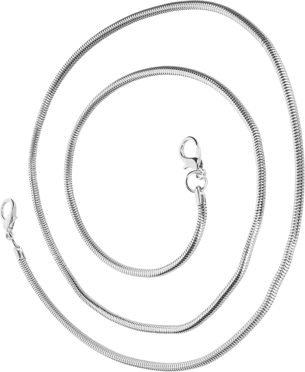 Telefoonjuweel Massieve Slangschakelketting 110cm Zilver