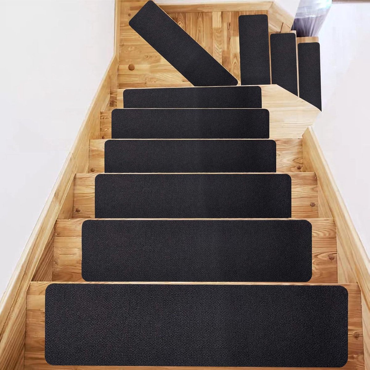 VIKAMA Traptapijt Plat patroon Houten vloer Opstapmat Niet VIKAMA Traptapijt Plat patroon Houten vloer Opstapmat Niet