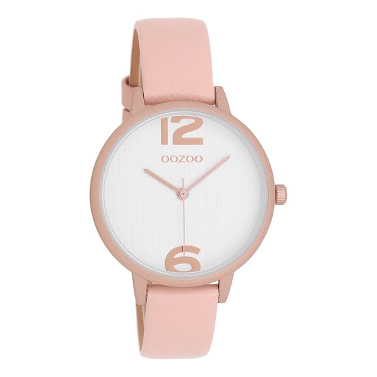 OOZOO Timepieces - Poeder roze horloge met poeder roze leren band - C9578