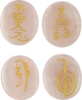 Roze kwarts reiki stenen set