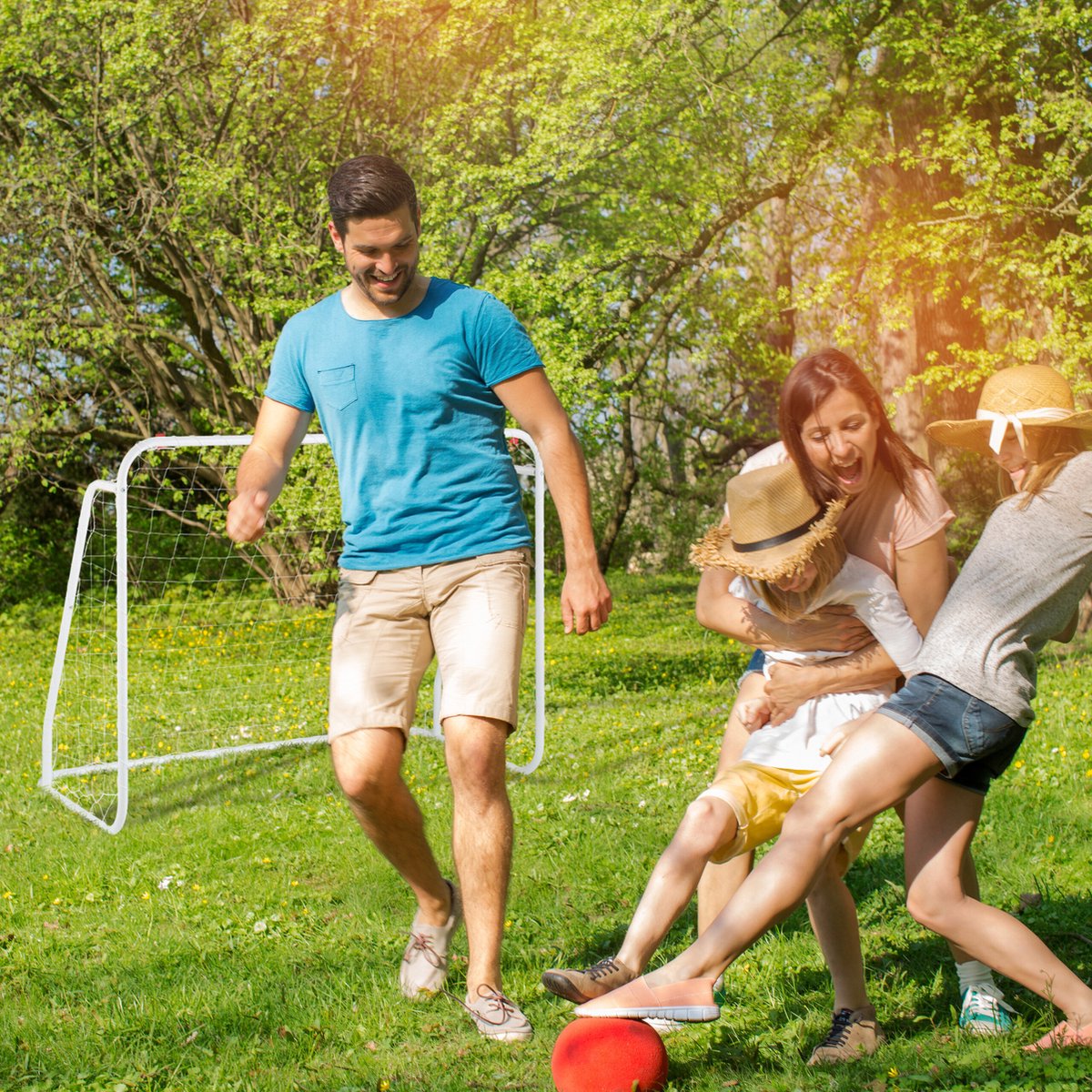 Cage De Foot Relaxdays - 96x124x61cm - Pour Jardin - Enfants/Adultes - Blanche