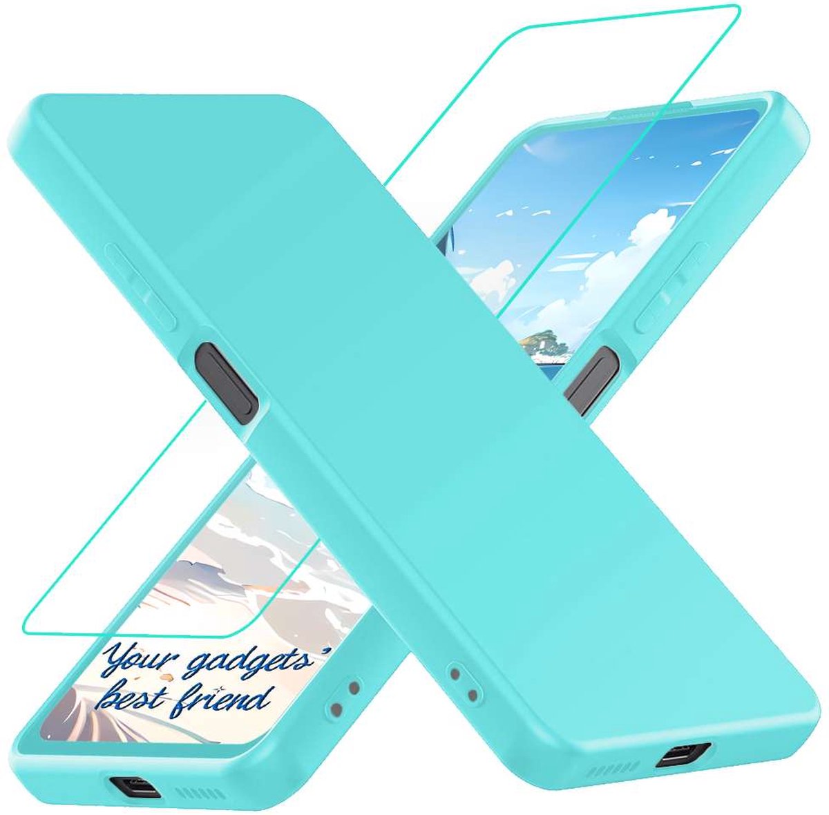 ebestStar - Hoes geschikt voor Wiko Sunny 1 (2016) et Sunset 2 (2015), Beschermhoes Siliconen Schokbestendig, Dun en Flexibel, Blauw + Gehard Glas