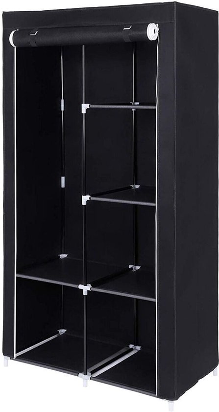 Meubella - Kledingkast Luxor - Zwart - Eiken - 100 cm | Leen Bakker