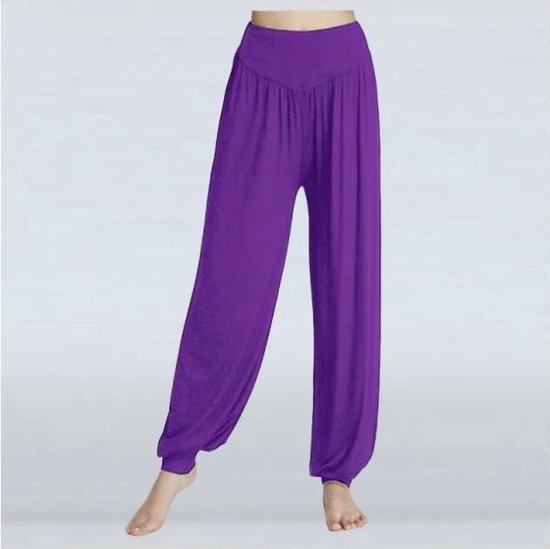 *** Comfortabele Harembroek - Harem palts - Yogabroek - Losse broek - Chillbroek - Harem - Paars - XL - Chillpants - Yoga - van Heble® *** van Heble® — afbeelding 3