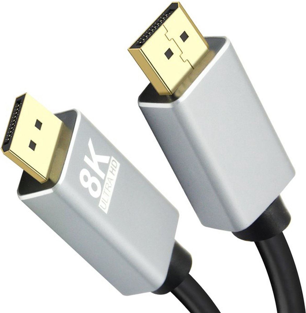 Helos 288443 DisplayPort kabel 1 m Zwart, Grijs