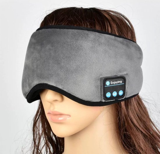 3D Draadloze Bluetooth 5.0 Eyeshade Slaapmasker voor Mannen en Vrouwen - Grijs