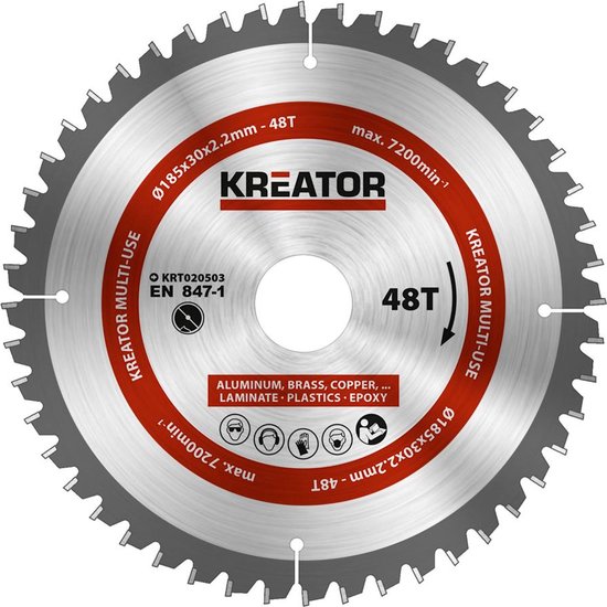 Kreator KRT020503 Zaagblad hout - 185mm48t