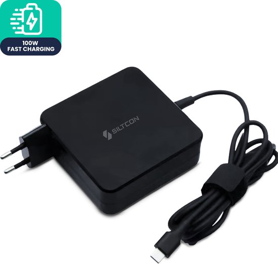 Foto: Siltcon usb c oplader 100w usb c adapter usbc oplader samsung geschikt universeel o a laptops tablets telefoons en usb c hubs compact 2024 versie