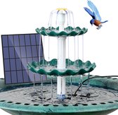Doe-het-zelf fontein op zonne-energie voor buiten set met 35 W fontein op zonne-energie voor buiten 3-traps vogelvoerder en vogelbad geschikt voor tuin