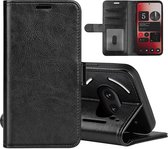 Nothing Phone (2a) Hoesje - MobyDefend Wallet Book Case (Sluiting Achterkant) - Zwart - GSM Hoesje - Telefoonhoesje Geschikt Voor Nothing Phone (2a)