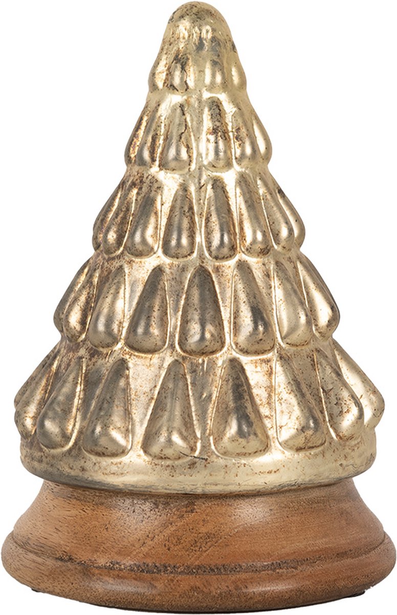 Kerstdecoratie Kerstboom Ø 13x19 cm Goudkleurig Glas
