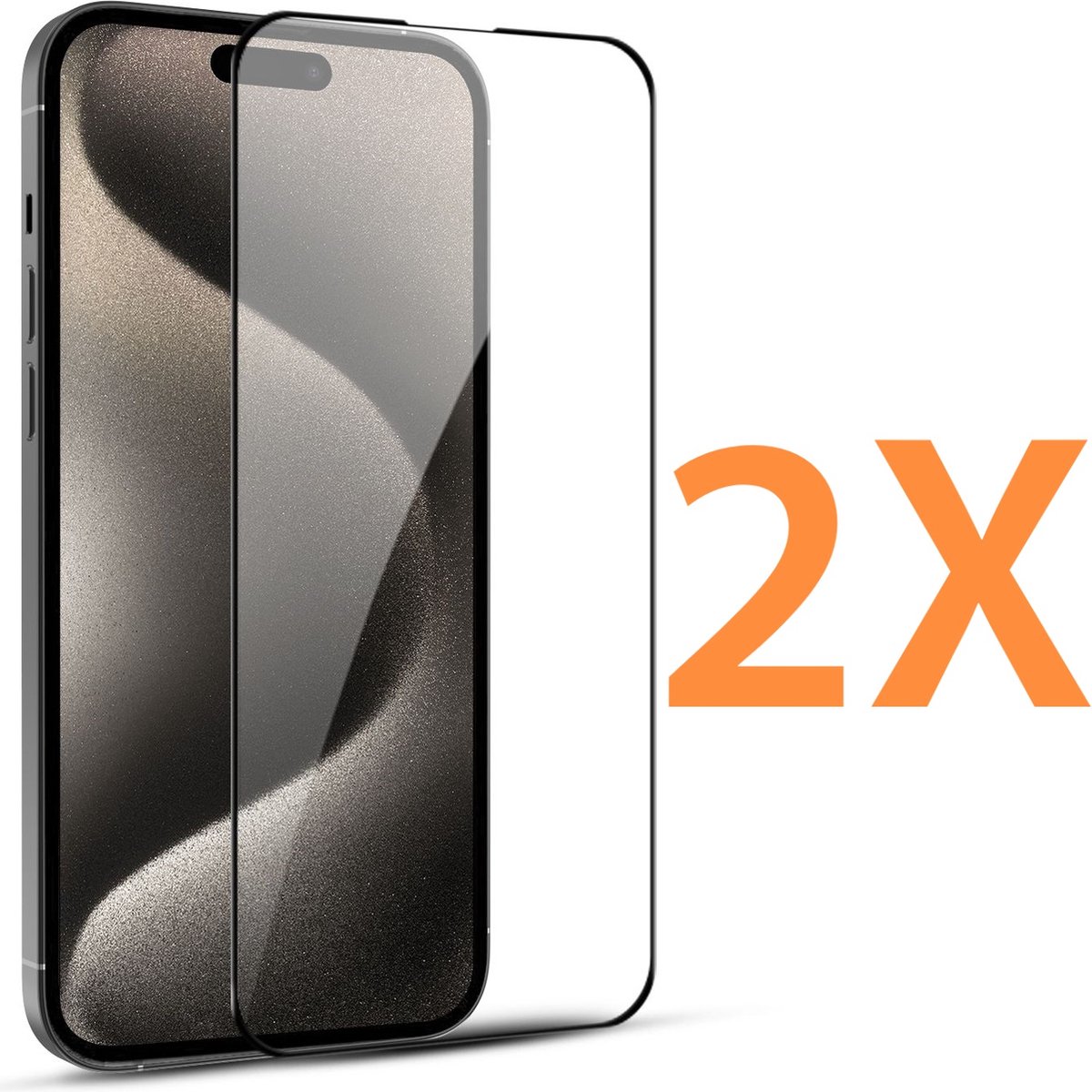 2x Full Cover Screenprotector Geschikt voor: iPhone 15 Pro Max - Screen protector - volledige glas - bescherming - beschermglas - ZT Accessoires