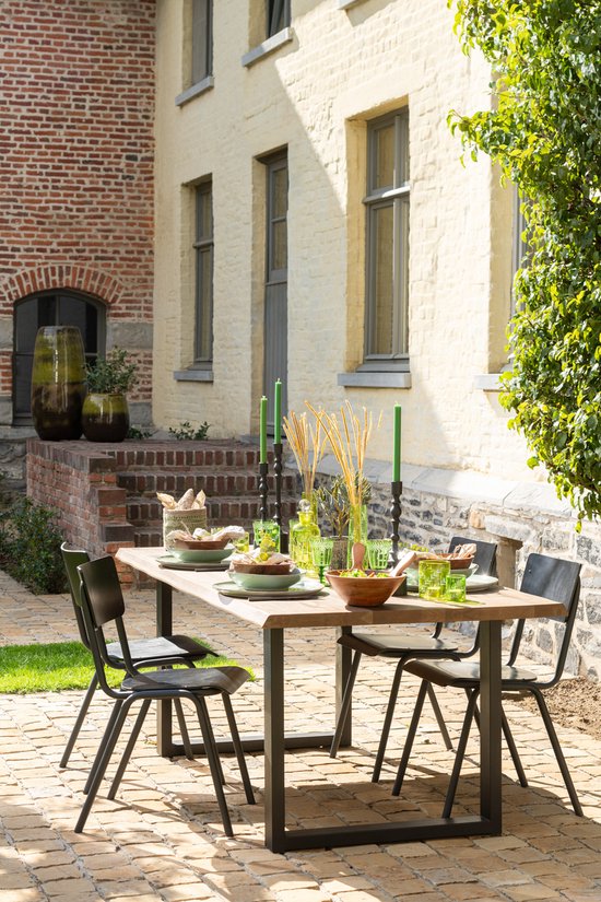 J-Line table Pieds Rectangle - métal - noir