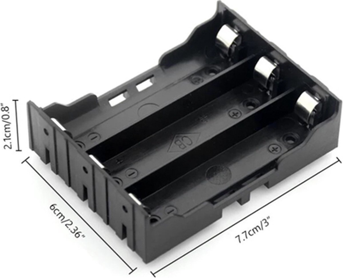 Batterijhouder 3.7V 3x 18650 voor PCB montage