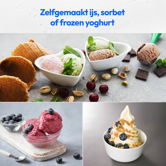 Medion Ijsmaker MD 10169, capaciteit voor 1 L ijs - geen voorkoeling nodig - uitneembaar aluminium ijsreservoir - geschikt voor het bereiden van ijs-frozen yoghurt & sorbet van Medion — afbeelding 3