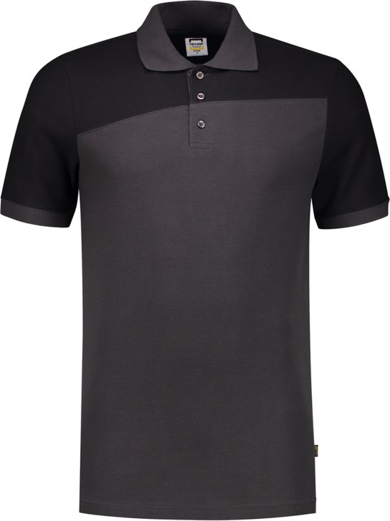 Tricorp Poloshirt Bicolor Naden 202006 Donkergrijs / Zwart - Maat XL