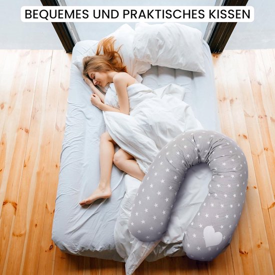 Klein Voedingskussen Ondersteuningskussen voor Baby's en Zwangere Vrouwen met Zijslaapfunctie - Overtrek Comfortkussen - Volwassenen zijsteunkussen met Beugel Pregnancy pillow van Klein — afbeelding 5