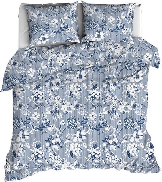 Housse de couette Romanette Victorine - Lits jumeaux - 240x200/220 cm - Blauw