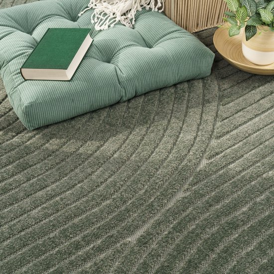 Paco Home vloerkleed voor binnen en buiten, laagpolig voor op het balkon terras, oriëntaals patroon roze, Maat: 200 cm rondje