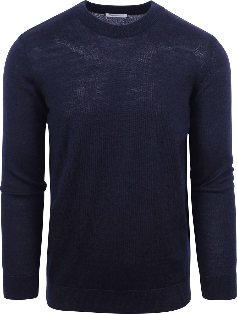 KnowledgeCotton Apparel Pullover Wol Navy - Maat L - Heren - Pullovers