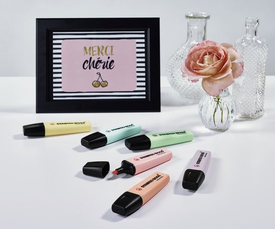 STABILO BOSS ORIGINAL Pastel - Markeerstift - Markeren Met Pastelkleuren - Etui Met 6 Kleuren