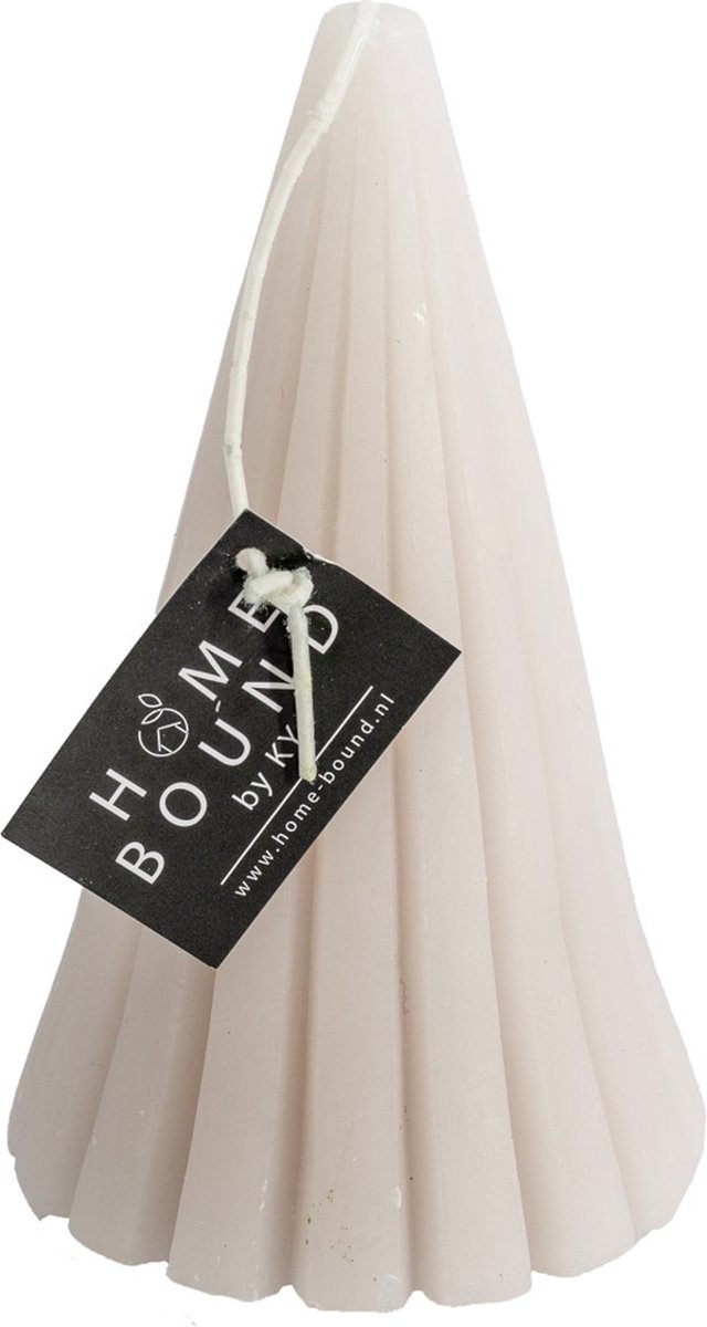 HomeBound by KY | Kaars boom beige | 8x8x15cm | figuurkaars boom