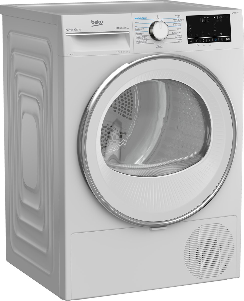 Beko Aantal Programma’s x 15, 9kg, 64 dB, Wit, Warmtepomp thumbnail 4