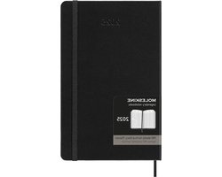 Weekplanner Vertical Pro 12 maanden agenda 2025 - harde kaft - elastische sluiting - zwart - groot formaat - 13x21 cm - Moleskin Planner