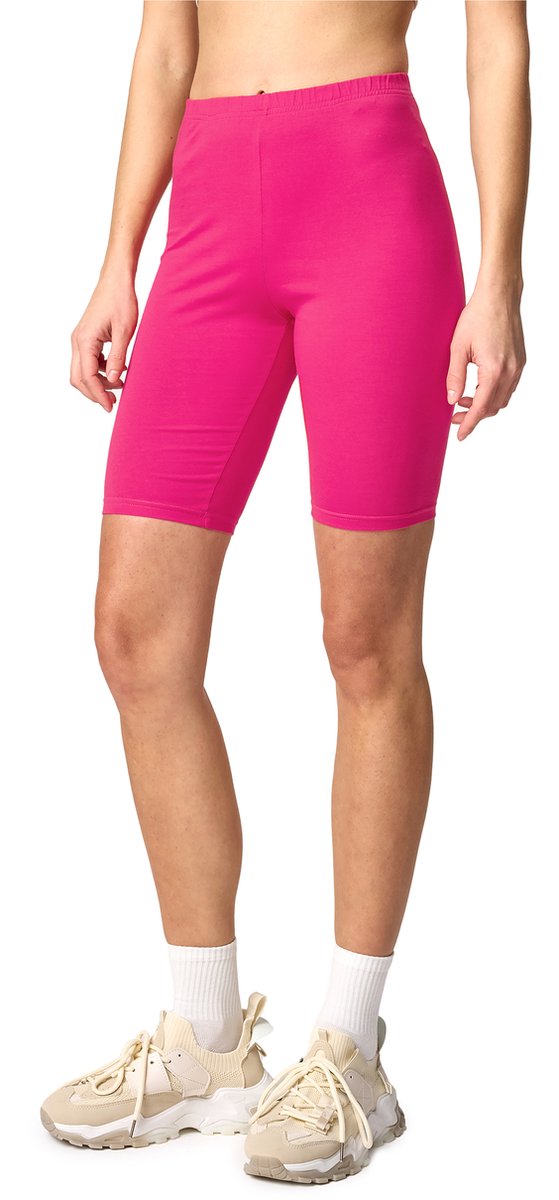 Merry Style MS-MS10-200-LE Dames Leggings - Sport - Vrijetijdsbroek - Kort - Katoen - Sporbroek - Yogabroek - Amarant - XS