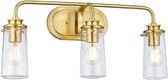 Kichler LED Wandlamp Braelyn | 3X E27 Max 40W | IP44 | Brushed Brass