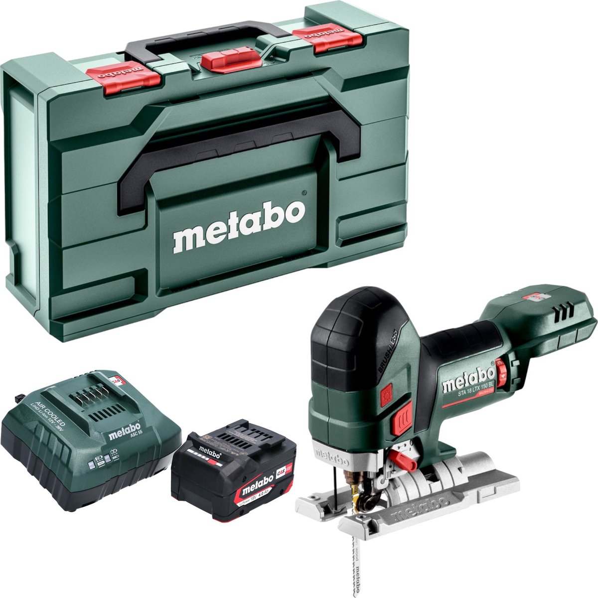 Metabo STA 18 LTX 150 BL accu-decoupeerzaag 18 V 150 mm borstelloos + 1x accu 4,0 Ah + oplader + Metabox