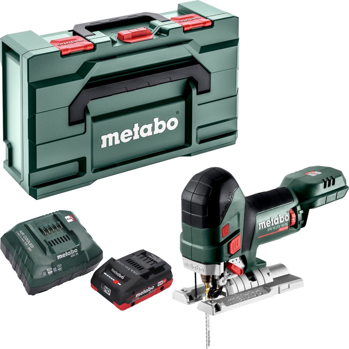 Metabo STA 18 LTX 150 BL accu-decoupeerzaag 18 V 150 mm borstelloos + 1x LiHD-accu 4,0 Ah + oplader + Metabox