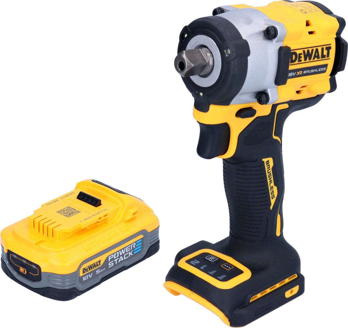 DeWalt DCF 922 N accu slagmoersleutel 18 V 406 Nm 1/2" borstelloos + 1x Powerstack accu 5.0 Ah - zonder oplader