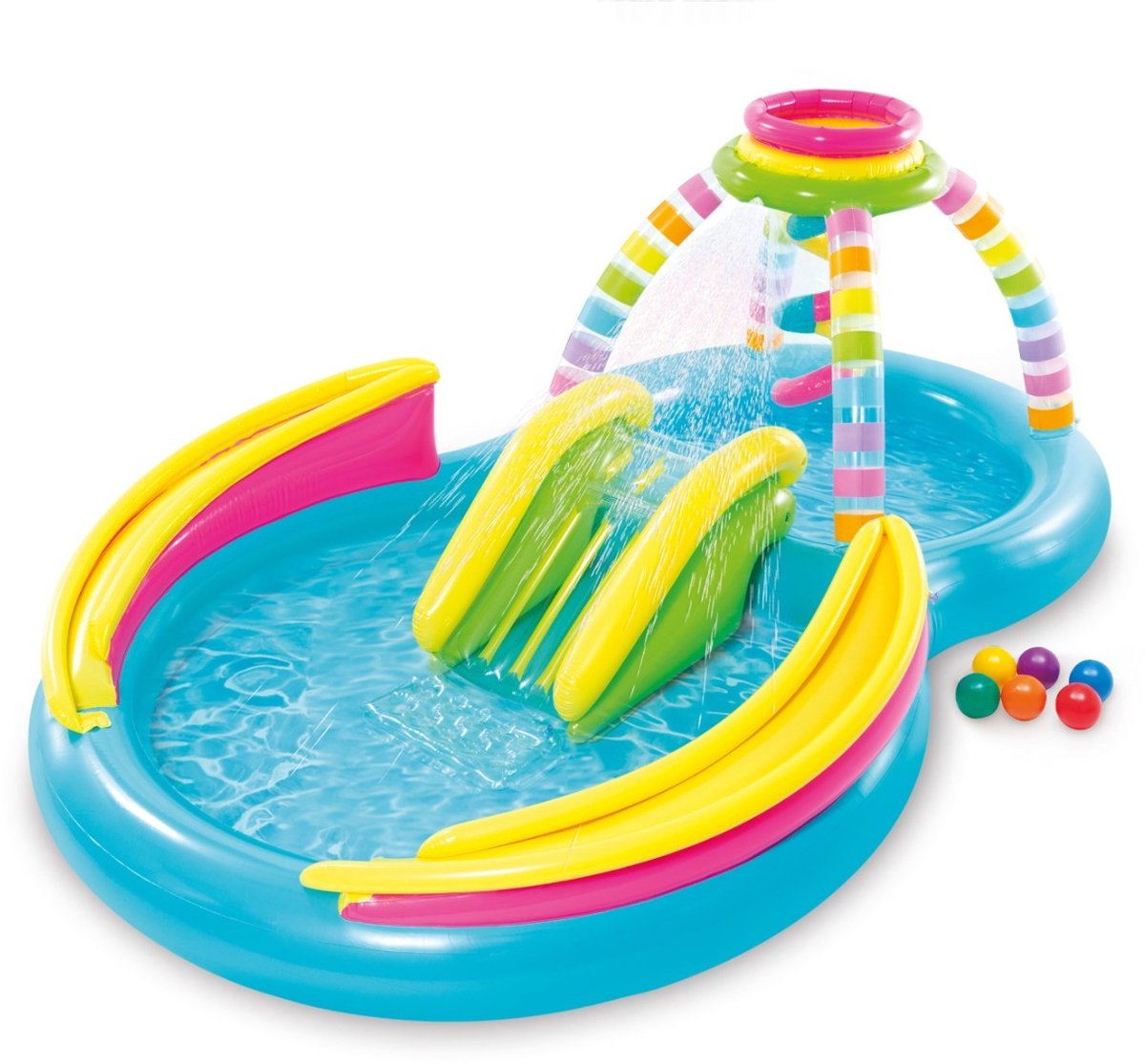 Intex opblaasbaar waterpark Rainbow Funnel - L295 x B191 x H109 cm