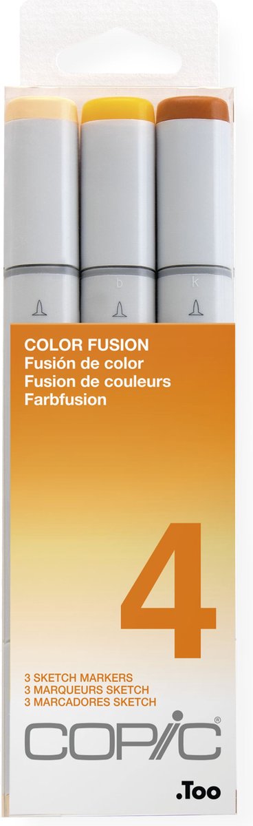 Copic Sketch Color Fusion 4 markeerstift 3 stuk(s) Beitel/penseelpunt Beige, Terracotta, Geel