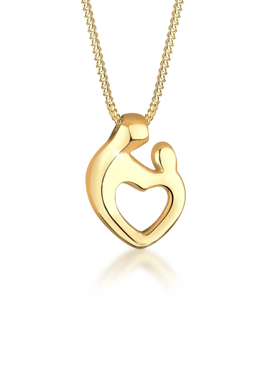 Elli - Halsketting - Dames Moeder Kind Hart Binding in 925 Sterling Zilver - Dames