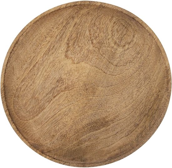 Plateau rond en bois MANGO 30 cm - Plateau de service - Plateau de service