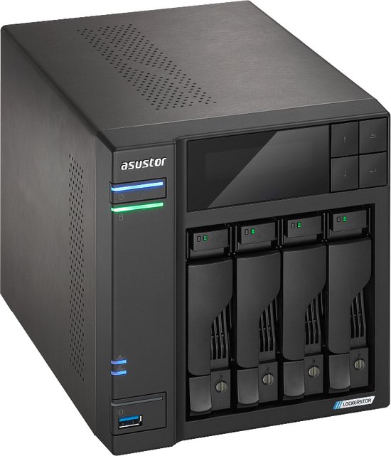 Asustor Lockerstor 4 Gen2 - NAS-server - 4 bays - Intel Celeron N5105 Quad-Core - 4GB DDR4 - 2x 2.5GbE - 2x USB-A - 1x HDMI - Zwart van Asustor — afbeelding 2