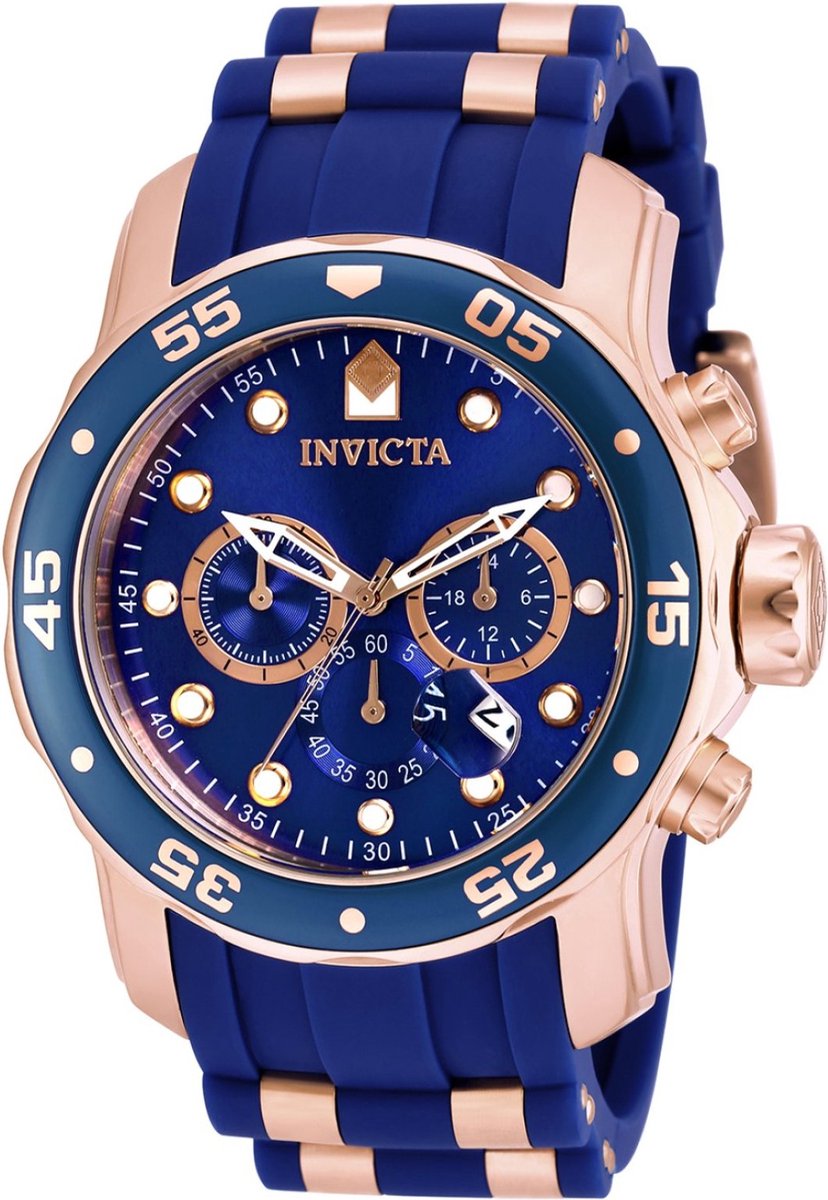 Invicta Pro Diver - SCUBA 18197 Heren Horloge - Waterdicht - Analoog - Quartz Uurwerk - Roestvrij Staal met blauwe Wijzerplaat - 48mm
