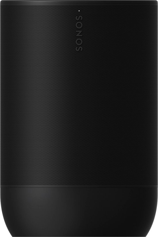 Zwarte Sonos Move speaker, frontaal aanzicht.