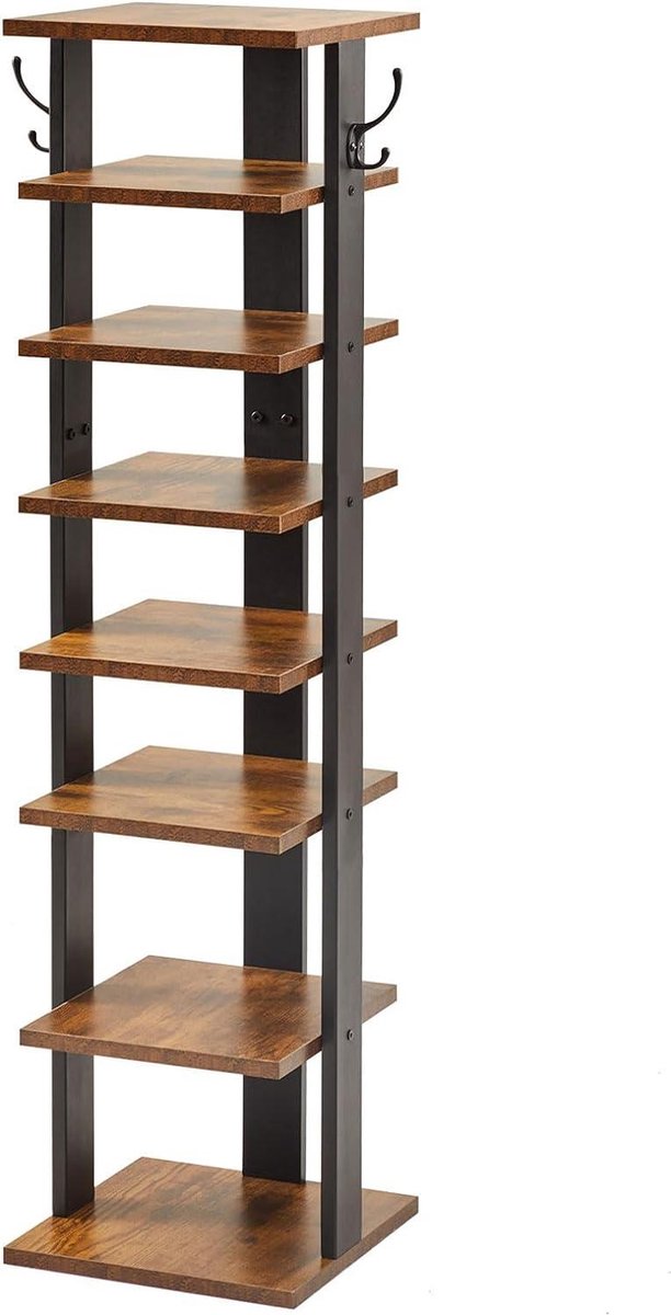 Hzuaneri Verticaal Schoenrek, 10 Tier Schoenrek, Houten Schoenenkast