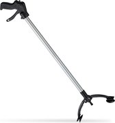 Bâton de préhension 88 cm pince à déchets pour personnes âgées aluminium plastique noir argent Bâton de préhension