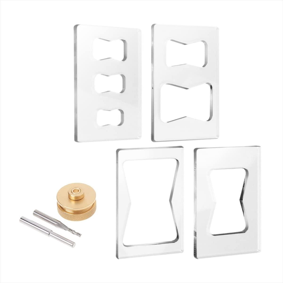 Sjabloon Set met vlindersleutelinleg (4e generatie) Router Bit Massief Messing Inlay Kit