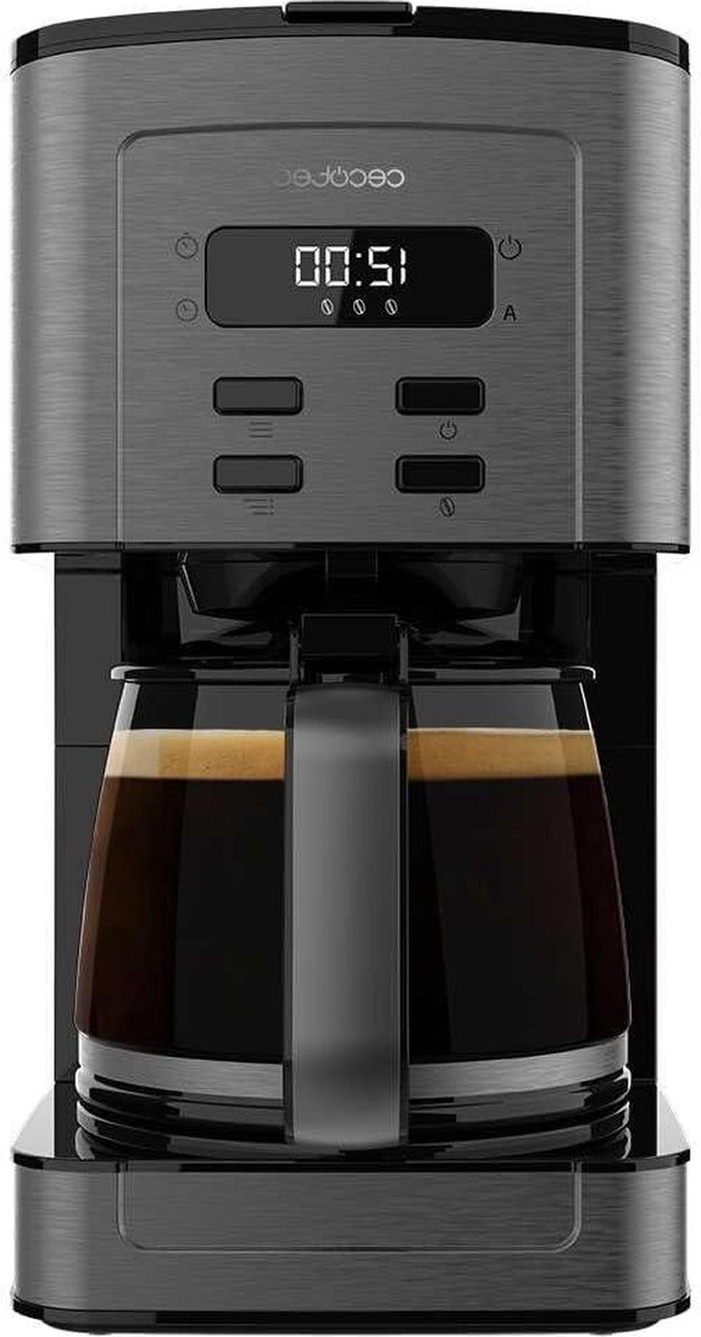 56 Time Drip Coffeezetapparaat 800W Programmeerbaar Roestvrij Staal LCD Scherm-Antidruppel Tuit-Capaciteit 1,3L-12 Kopjes-Automatische Uitschakeling